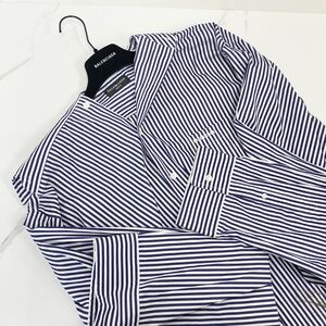 Balenciaga Satin Striped Poplin Shirt